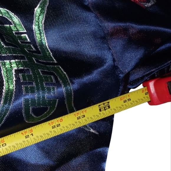 Dragon Print Duster Kimono Robe Tie Waist Longline Jacket Boho Oriental Style XL - Picture 7 of 10